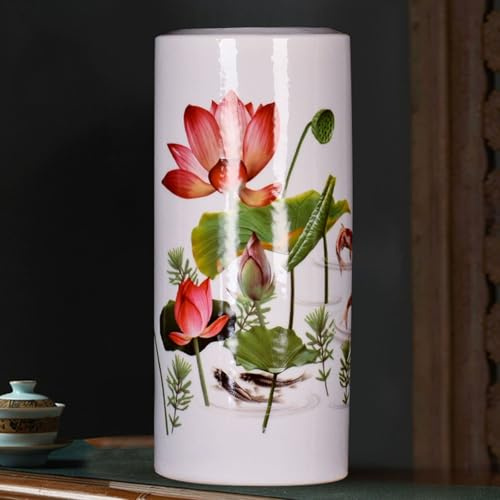 Regenschirmständer aus bemaltem Porzellan, Vintage-Stil, multifunktionaler Keramik-Stangenhalter und Blumenvase für den Eingangsbereich und das Heimbüro-Dekor.