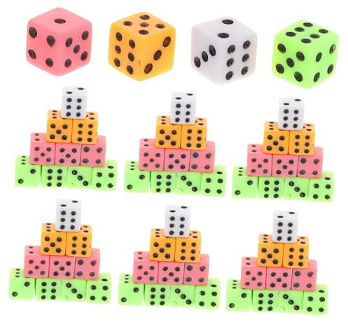 Mini Dadi Colorati a Sei Facce 100 Pezzi in Acrilico per Giochi | Bordi Squadrati, Formato 8mm, per Attività Didattiche e Progetti Creativi