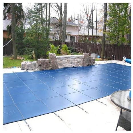Cubierta Solar Piscina, Invierno para Piscina, Se adhiere a la Superficie de la Piscina, evitando la acumulación de Hojas, Polvo y residuos.(16ftx16ft(5mx5m))
