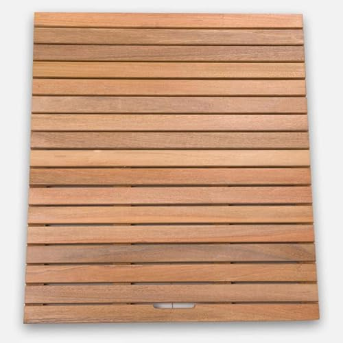 Grand Tapis antidérapant rectangulaire pour pièces humides, Cuisine, Baignoire et Douche, Tapis de Salle de Bain imperméable en Bois Massif, Spa, Sauna, caillebotis de Piscine(100x120cm/39x47in)