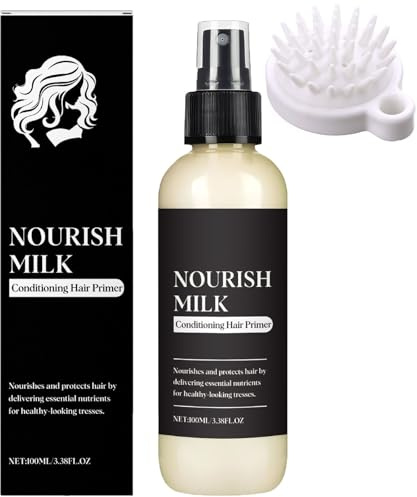 Imprimación para el cabello acondicionador de leche nutritiva, humectante de licencia para el cabello suave y suave, los pelos secos contra el encrespado, la hidratación intensamente (1Pcs)