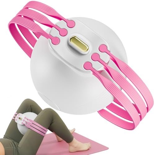 Entrenador de Muslos Ajustable 10-120lb, Ejercitador de Piernas y Suelo Pélvico, Equipo de Entrenamiento para Ejercicios en Casa, Rehabilitación Posparto, Piernas Cadera Glúteo - Magenta