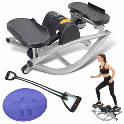 Step Machines Stepper, Lateral Rocking Fitness Stepper, Exercise Machine Side to Side, Tons Abs Twister, Mini Cardio Home Workout Machine, Low-Impact Compact Steppers for Legs, Glutes, Absz