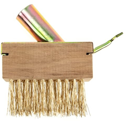 GARIOUANS Spazzola per Diserbo in Acciaio Manico Lungo Spazzola per Giunti di Pavimentazione e Crepe da Giardino Attrezzo Manuale per Rimozione Muschio e Licheni in Cortili e Patii