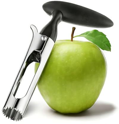 Apple Corer, Comfortable Handle and Sharp Serrated Blade Apple Core Remover, Sturdy and Easy to Use for Apple and Pear Core, Dishwasher Safe - Black