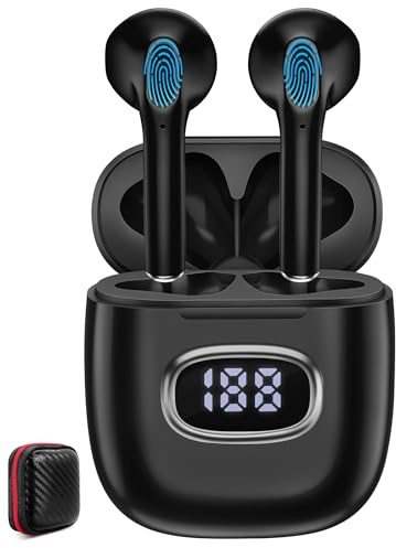 Écouteurs Bluetooth sans Fil 5.3 avec Réduction Bruit ENC pour Galaxy A17 | Casque Bluetooth avec Mic LED HiFI Son Stéréo 50H Durée Lecture USB-C Charge Rapide pour Samsung A16 A57 A37 S26 Pixel 10a 9a