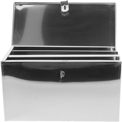 COLLBATH Estuche para Cuchillos de Cocina Cerradura, Caja Organizadora de Acero Inoxidable 3 Compartimentos y Tapa, Portacuchillos Seguro para Uso Profesional y Doméstico, Adecuado