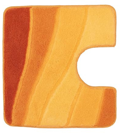 Kleine Wolke WC-Vorleger Ocean Safran 55 x 50 cm mit Ausschnitt | OEKO-TEX zertifiziert, für Fußbodenheizung, maschinenwaschbar, 100% Polyacryl