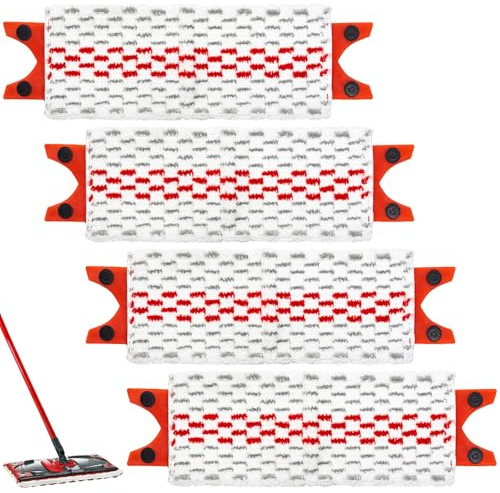 Vinuwu 4 Pezzi Ricambio Mocio Microfibra | Non compatibili con Ultramax XL/Turbo XL, Ricarica fregona plana lavabili e riutilizzabili