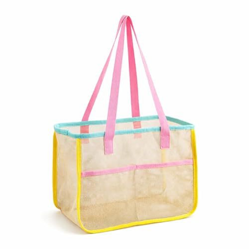 Netztasche Sandspielzeug, Aufbewahrung Sandspielzeugs Outdoor, Strandtasche Netz, Tasche für Sandspielzeug, 35 x 25 x 20 cm