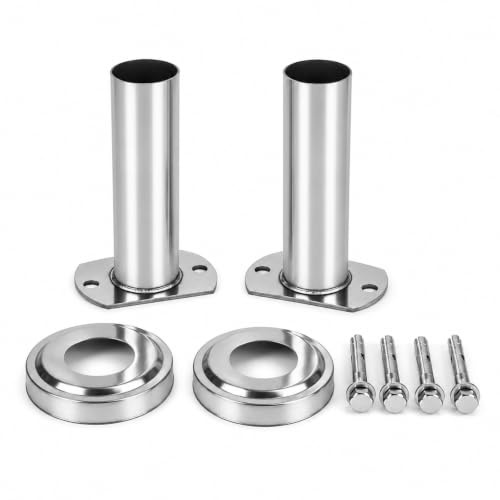 Lot de 2 chevilles d'ancrage au sol pour échelle de piscine en acier inoxydable 304, socle encastrable avec rosaces de recouvrement et boulons d'expansion, fixation au sol pour échelles et rampes de