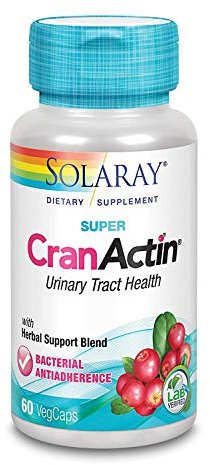 SOLARAY® CranActiN® (Arándano rojo) .60 VegCaps Concentrado de arándano rojo con vitamina C. Sin gluten. Apto para veganos.