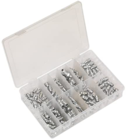Sealey Ab009Gn Grease Nipple Assortment 130Pc - Metric, Bsp & Unf