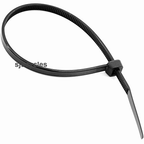100 X 200MM X 2.5MM BLACK HIGH QUALITY CABLE TIES PLASTIC NYLON ZIP TIE WRAPS by Just Cable Ties