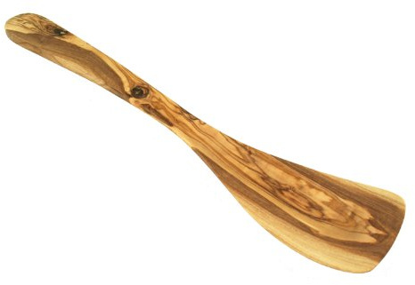 Espátula de madera de olivo, longitud aprox. 30 cm.