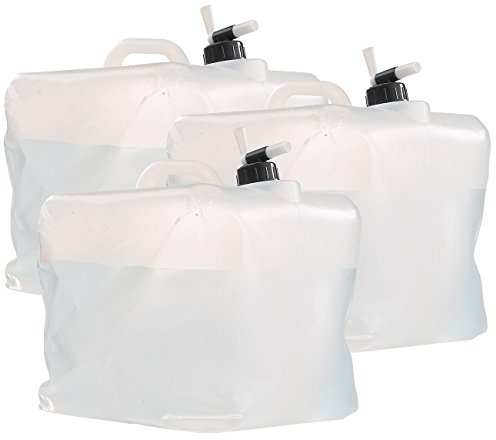 Semptec Urban Survival Technology Wasserkanister mit Hahn: 3er-Set Faltbare Wasserkanister mit Zapfhahn, 20 Liter (Faltbarer Kanister, Wasserbehälter mit Hahn, Wasserspender)