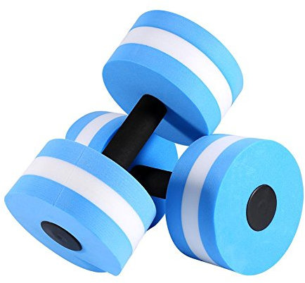 Dilwe Aérobic Aquatique Haltère Aquatique en Mousse EVA pour Sport Piscine et Spa Aqua Exercice - Bleu et Blanc