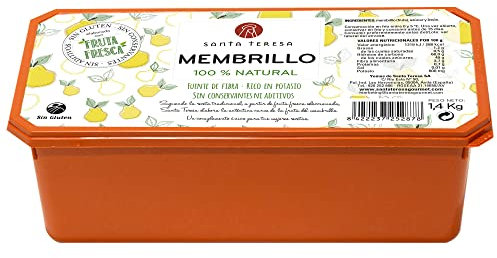 Santa Teresa - Dulce De Membrillo Artesano Elaborado Solo Con Fruta Fresca. Sin Conservantes Ni Aditivos Artificiales. Carne De Membrillo Totalmente Natural. Formato Gran Tamaño 1,4 Kg.