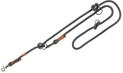 TRIXIE Hundeleine BE NORDIC V-Leine S–M, 2,00 m ø 8 mm in dunkelgrau/braun - verstellbare Hundeleine mit nordischem Charme - für kleine bis mittelgroße Hunde - 17221 | Leine mit nordischem Charme – für kleine bis mittelgroße Hunde, angenehm zu führen und robust verarbeitet – Be Nordic