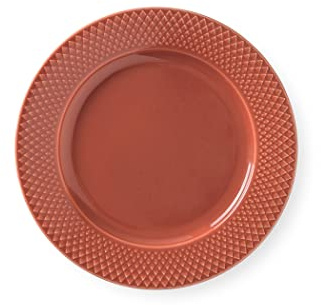 Lyngby Porcelæn Plato hondo Ø23 cm Rhombe Color Mix & Match en porcelana roja