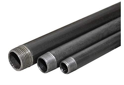 KNM Rohrdoppelnippel Temperguss schwarz Gewindefittings | Schwarz Rohrnippel 1/2 X 60CM.
