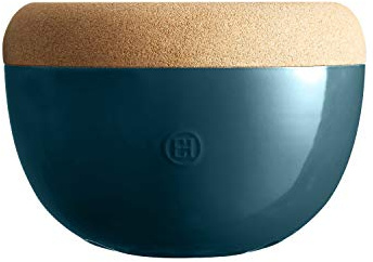 Emile Henry EH978764 - Taglierina per frutta e verdura, ø27 cm, ceramica e sughero, colore: Blu Fuoco Dolce