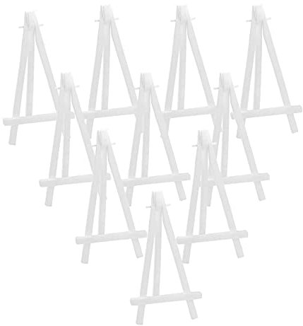 CRAFFANCY Mini Plastica Espositore Cavalletto, 20 Pz Bianco Da Tavolo Arte Cavalletto Pittura Cavalletti per Foto Dipinti Carte Inviti Menu Display