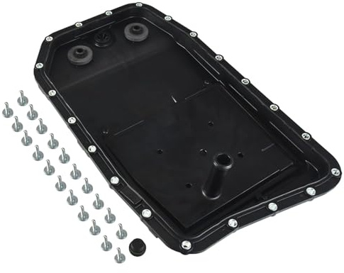 febi bilstein 171617 Ölwanne für Automatikgetriebe, mit integriertem Filter, Ölablassschraube und Schrauben, 1 Stück | Kompatibel mit: BMW 3, 3 Cabriolet, 3 Coupe, 3 Touring, 5, 5 Touring, 6, 6 Cabriolet, 7, 7, X3, X5, X6, JAGUAR S-TYPE II