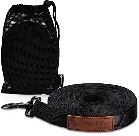 VierPfoten Schleppleine für Hunde, 5m, 10m, 15m, 20m, Robuste Hundeleine, Trainingsleine, Griffpolster, Aufbewahrungsbeutel, stabilem D-Karabiner (10m)
