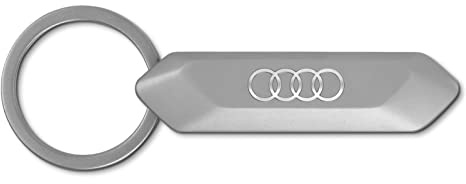 Audi 3182100400 Schlüsselanhänger Ringe Logo Edelstahl Schlüsselband Keyring, silber