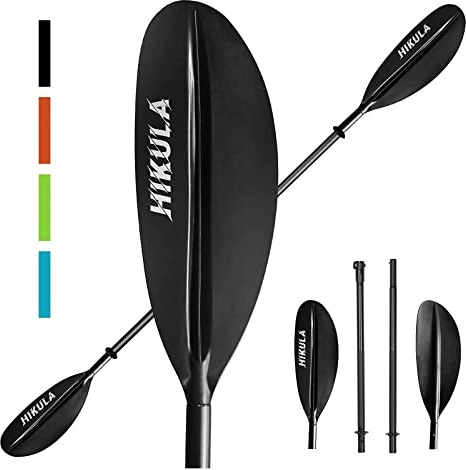 Kayak Paddle 4 Pieces Aluminum Shaft and PP Blade Floating 86.6in/220cm, 90.5inch/230cm Lightweight Oars