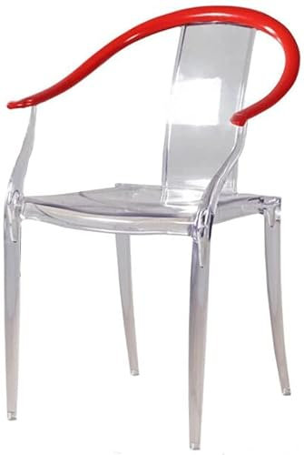 ABGRC Bürostuhl Crystal Dining Chair, Plastic Side Chair, Creative Leisure Office Chair mit U-förmiger, hohler Rückenlehne, Armlehne, Coffee Desk Chair Stress abbauen