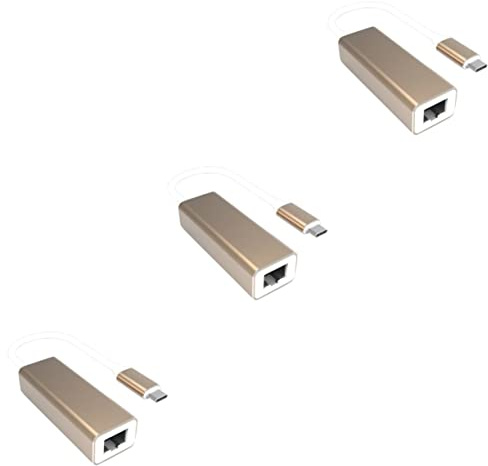 KOMBIUDA 3piezas Adaptador USB-c Ethernet Gigabit De Alta Velocidad Mbps Compatible Laptops y Tablets Solución Estable para Streaming Sin Necesidad De Drivers Externos