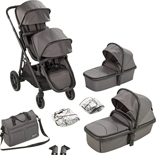 Babygo Duo Tandem-Kinderwagen, grau, geeignet ab 0 Monate bis 4 Jahre, 7801