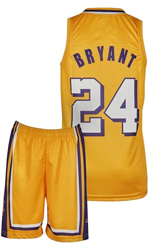 Amdrabola Lakers Basketball Kinder Trikot Bausatz, Gelb, Komm mit Shorts Basketballfans (152,Gelb)