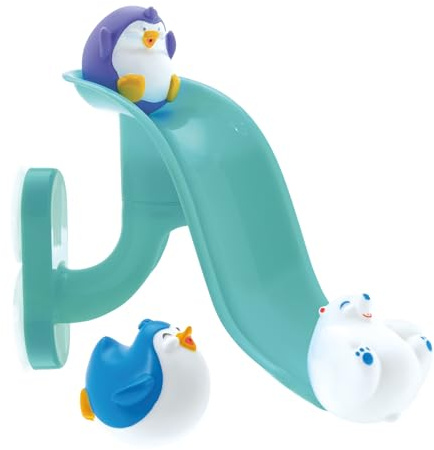 Nuby Splash 'N Slide Penguin Slide Baby Bath Toy - Early Development | Easy to Assemble | Suitable from 18 Months