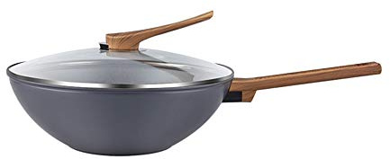 Cooking Pot, Die-Cast Aluminium Non-Stick Wok Set with Lid Kitchenware Set Household Cookware 2-Piece Kitchen Cooking (Wok)