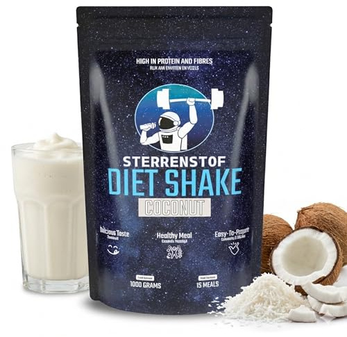 Sterrenstof Diät Shake Mahlzeitersatz – Kokosnuss – 15 Shakes pro Dose – 29g Protein pro Mahlzeit, Natürlicher Geschmack – Diät Shakes zum Abnehmen