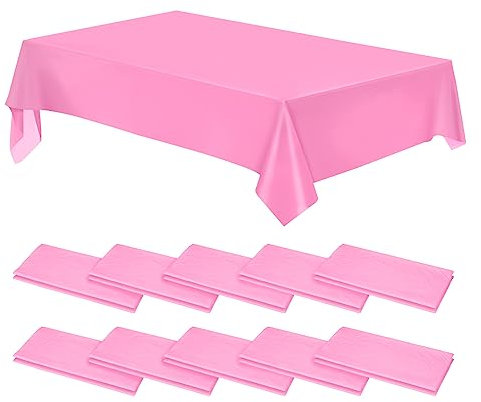 QUARKZMAN Tovaglia Monouso, 108 Pollici x 54 Pollici Copritavolo in Plastica Decorativo Rettangolare, Rosa per Picnic, Campeggio, Matrimoni, Feste, Confezione da 28