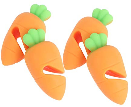 LIFKOME 4pcs Silicone Carrot Design Pot Lid Spill Stopper Overflow Preventer Kitchen Tool Pot Cover Lifter for Cooking and Boil Over Control