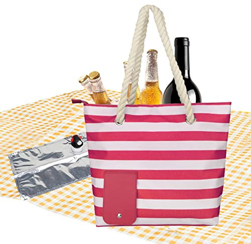 Jingan Wein-Tragetasche | Picknicktasche mit auslaufsicherem und isoliertem Fach | Wein Han-dbag Strand Weintasche Weintasche | Isolierte Tragetasche | Tragbare Wärmedämmung Wein Tragetasche Fach