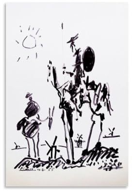 HBEOOP Pablo Picasso berühmte Farbe (Don Quijote) Druck, Poster, dekoratives Gemälde, Leinwand, Wandkunst, Wohnzimmer, Schlafzimmer, 60 x 90 cm