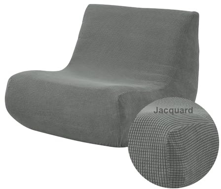 Highdi Stretch Lazy Sofabezug 1 Sitzer, Jacquard Sofabezug ohne Armlehnen Sofahusse Schonbezug Weicher Sofa Überzug Waschbar Sofaüberwurf Wohnzimmer Sofaschoner Hund Katze Sofaschutz (dunkelgrau)