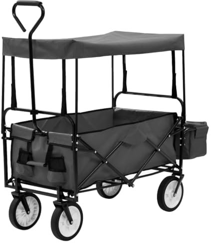Werkzeuge, Dollies & Sackkarren Klappbarer Handwagen mit Baldachin stahlgrau