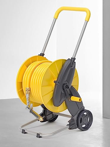 Carrello avvolgitubo portatile da giardino con ruote, supporto per tubo leggero per patio, terrazza, cortile, giardino, casa, vialetto, capacità del tubo 40 m