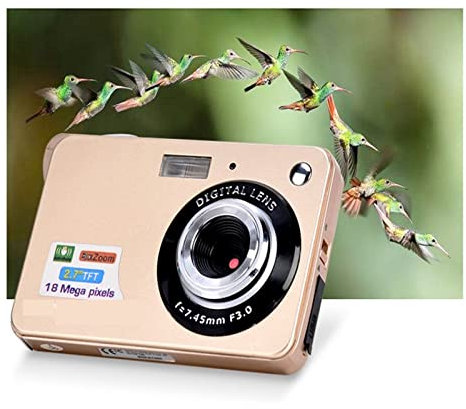 Appareil photo numérique, 18MP Appareils Photo Numériques Compacts Vintage Photographique Enregistreur Photo 2.7 Écran Mini Selfile Caméra 720P HD Rétro Caméscope pour adolescents, débutants, adultes(