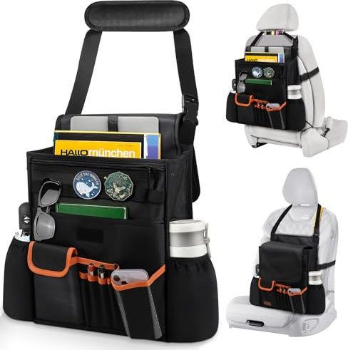 Organisateur Voiture, SièGe ArrièRe, Multi-Compartiments Suspendus Avec Poche SéParéE Pour Ordinateur Portable, Sangles RéGlables Et Boucles RenforcéEs, Pour Voitures, Camions Et Fourgonnettes