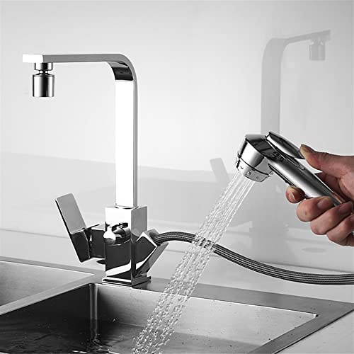 Cucina Cucina, Miscelatore monocomando per Bidet Estraibile con doccetta Girevole a 360° in Ottone per Acqua Calda e Fredda, Montaggio sul Piano