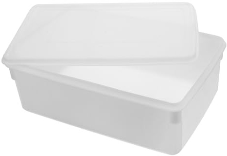 Warmhm Grand Bac à Glaçons 5L en Plastique Blanc Couvercle, Moule Réutilisable Multifonction pour Bain de Glace et Gelée