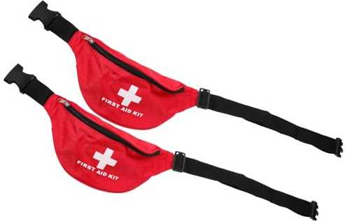 ibasenice 3 Sätze Erste -hilfe -tasche Leere Notfalltasche Medikamententasche Für Die Reise Notfalltasche Leer Taillen-medizintasche Leere Arzttasche Rot Nylontuch 2 Stück * 3